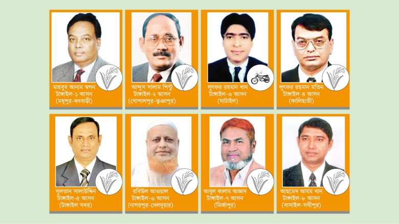 ত্রয়োদশ জাতীয় সংসদ নির্বাচন     টাঙ্গাইলে বিএনপির জয়জয়কার