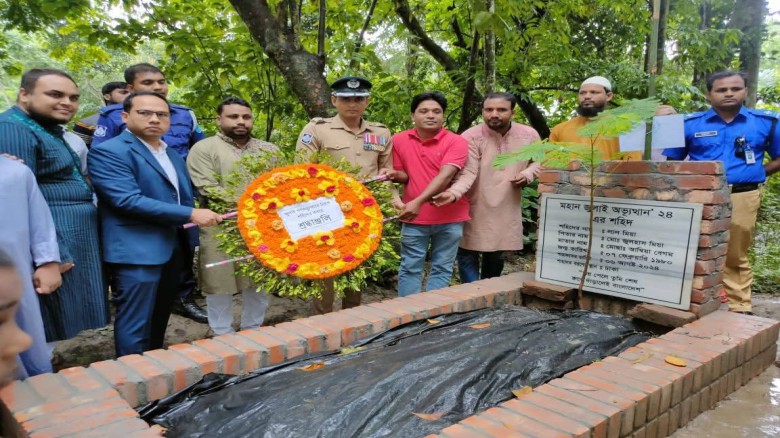 মধুপুরে  জুলাই গনঅভ্যুত্থানে শহীদ লাল মিয়ার   কবর  জিয়ারত ও 