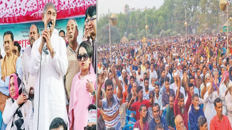 বাসাইল ও সখীপুরে বিএনপির প্রার্থী আযম খানের আখেরি মিছিল ও সম