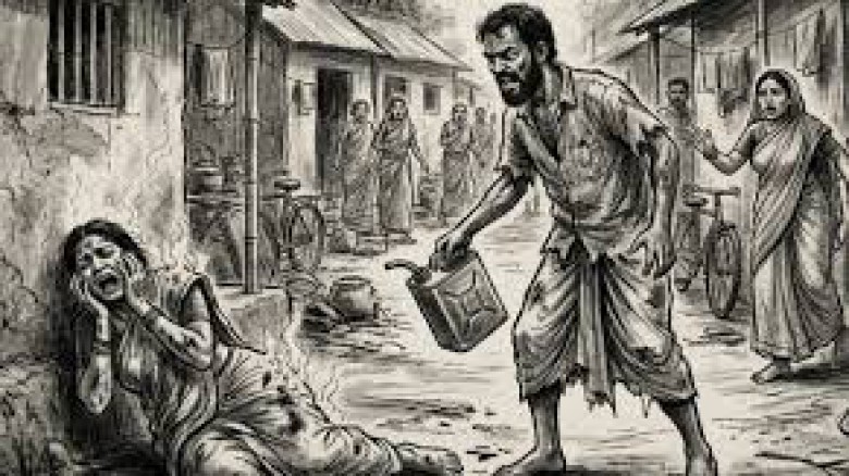 টাঙ্গাইলে মাদকের টাকা না পেয়ে স্ত্রীকে পুড়িয়ে হত্যা